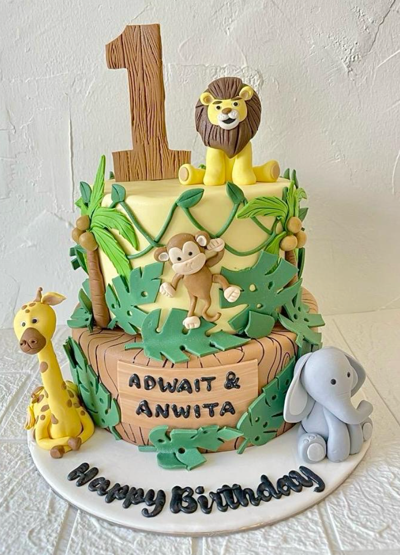 Safari theme Cake-3D Two tier